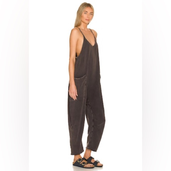 Free People FP Movement Hot Shot Onesie Harem Jumpsuit Bohemian Washed Black - M - Picture 15 of 16